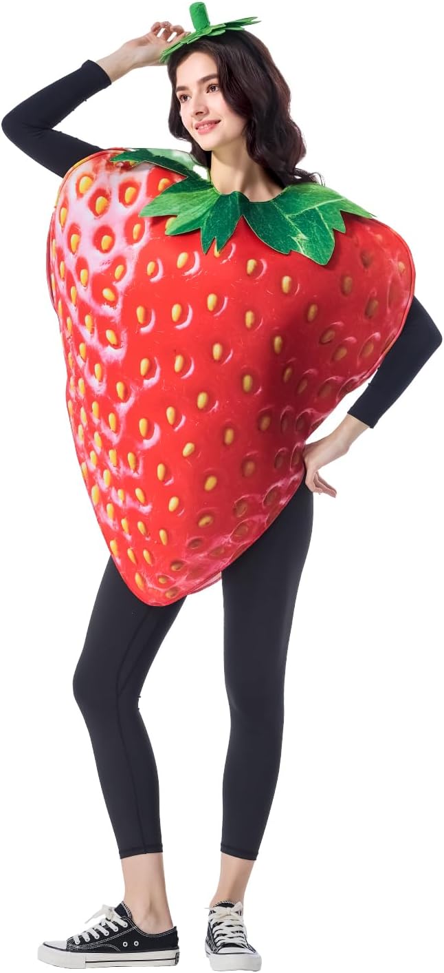 Seasons Strawberry Costume Fruit Costume Halloween Costumes for Adult One Size - Image 4
