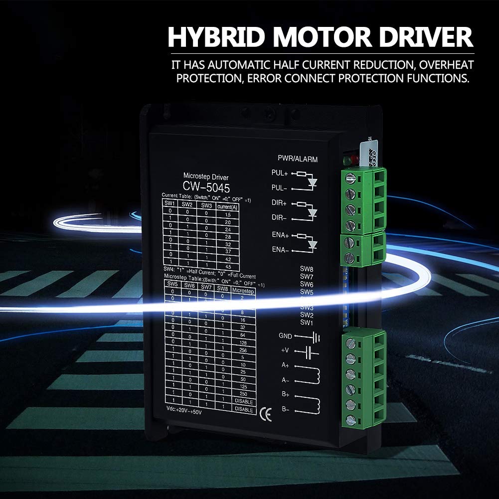 CW-5045 Stepper Motor Microstep Driver, 24V-50VDC, 4.5A, Overheat Protection, Automatic Half-Step Lock, for Single Board Computers
