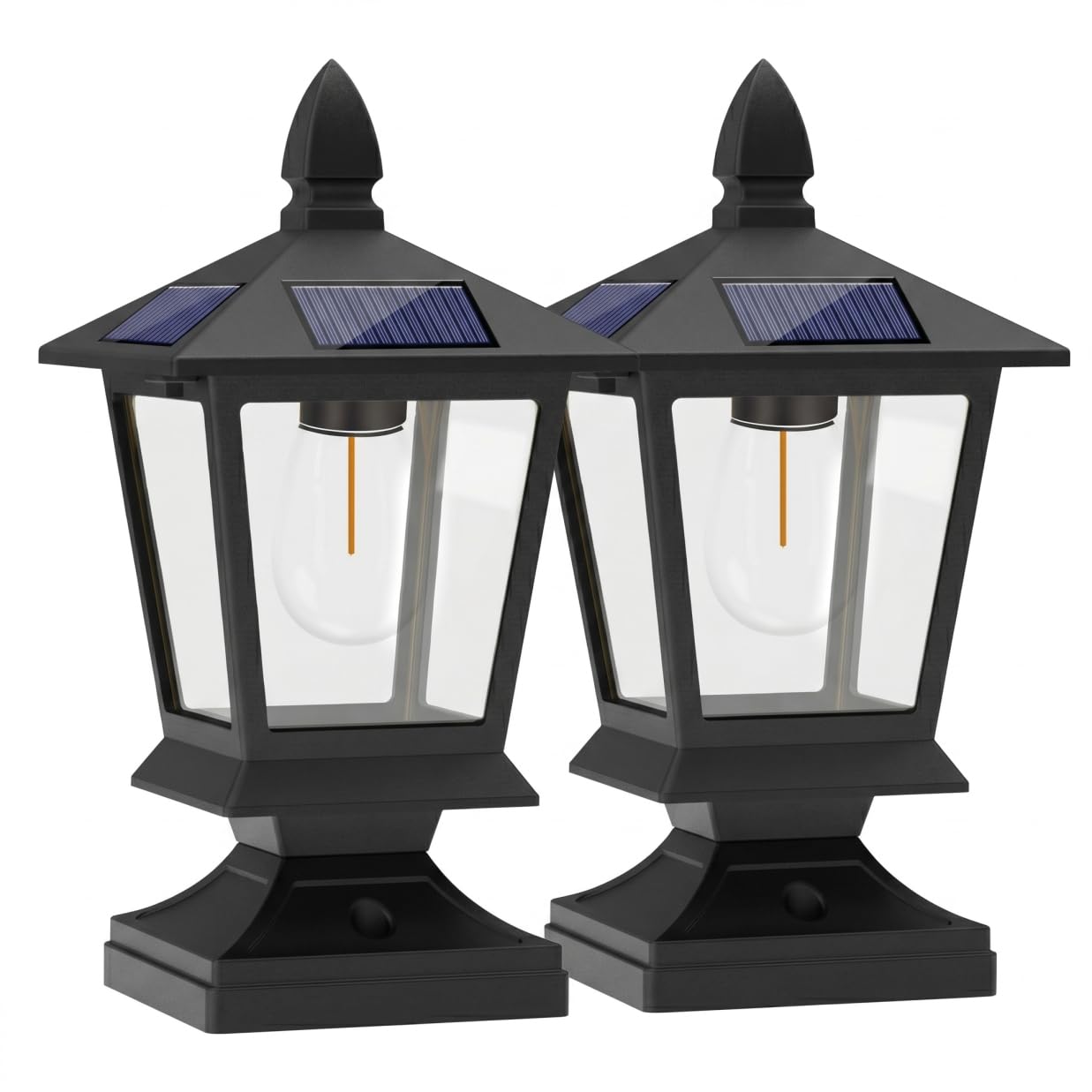 Gemuseeee 2PCS Energy Efficient Waterproof Solar Post Lights Outdoor for Garden Yard Landscape Fits 4x4 to 6x6 Inch Pillars