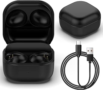 Wired Charging Case Compatible with Samsung Galaxy Buds2 ProR510 Only, Replacement Charger Case Dock Station for Galaxy Buds 2 Pro Bluetooth Earbuds Black