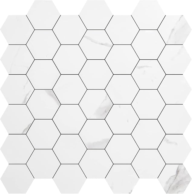 Art3d 10-Sheet Peel and Stick Backsplash for Kitchen Décor, Self-Adhesive Tile Hexagon Mosaic Tiles