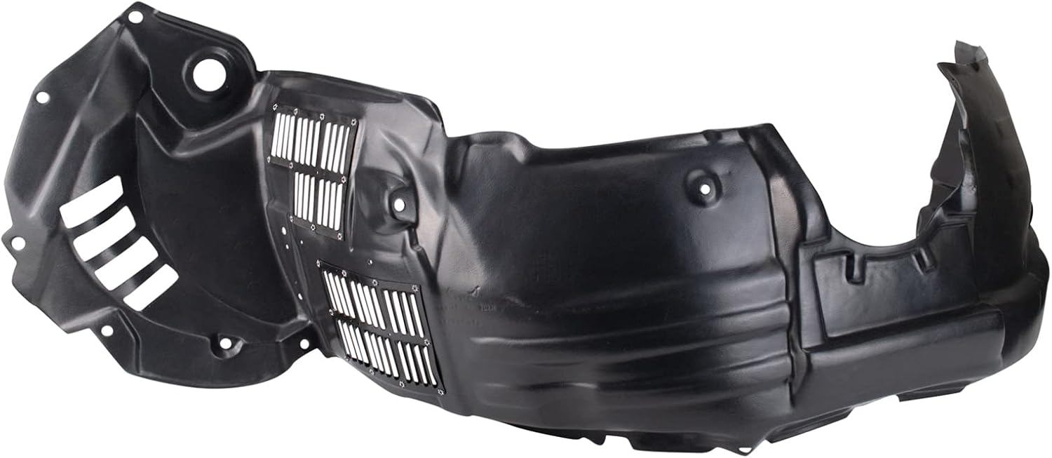 TRQ Front Left Inner Fender Liner Black Drivers Side Compatible with 2008-2010 Toyota Highlander TO1248150 TO1248200