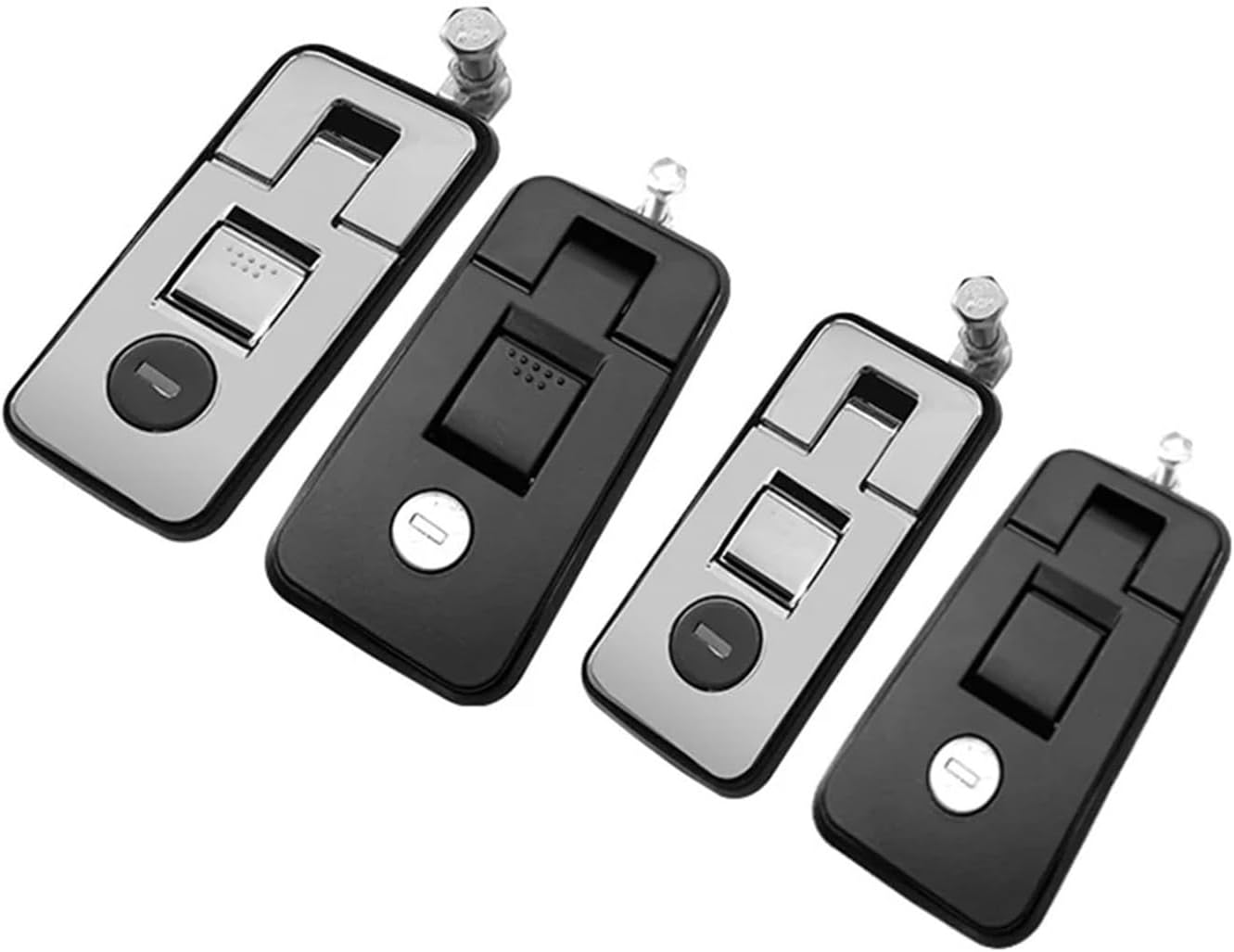 MS718 Zinc Alloy Powder Coated Locking Lever Truck Camper Trailer Lock Panel Push Kit Tool Box 1Pcs(4C- White)