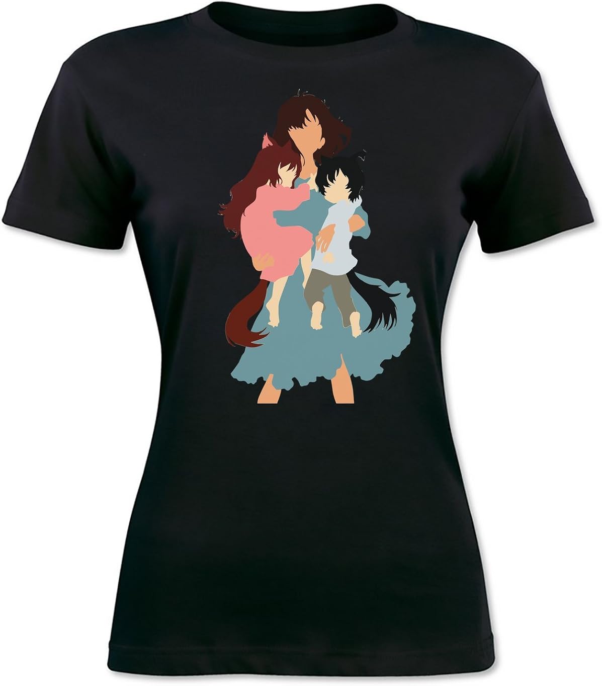 Minimalist Artwork Of Wolf Children Characters Ame Yuki And Hana Women S T Shirt Amazon Co Uk Clothing