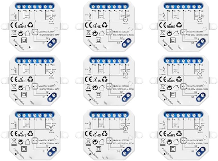 ZMIN Tuya Smart Life WiFi Blind Curtain Switch Module - Rolling Shutter Voice Control DIY App Integration 9pcs