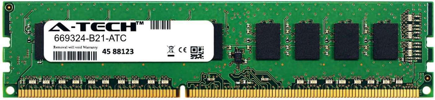 A-Tech 8GB Replacement for HP 669324-B21 - DDR3 1600MHz PC3-12800 ECC Unbuffered UDIMM 2rx8 1.5v - Single Server Memory Ram Stick (669324-B21-ATC)