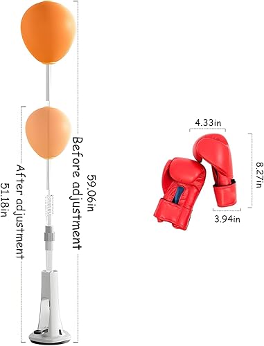 Miniatura 2 de Bolsa de boxeo con soporte, bolsa de boxeo para adolescentes y adultos, pelota de boxeo ajustable con base de ventosa, adecuada para fitness,