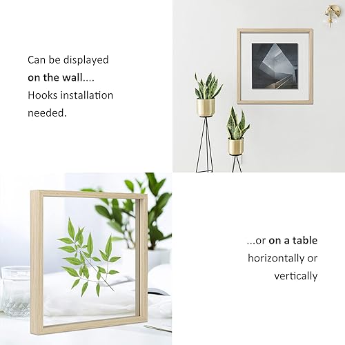 Vista 60 de MUYE Juego de 2 marcos flotantes de 11 x 14 pulgadas, marco rústico de doble cristal, para mostrar fotos de cualquier tamaño de hasta 11 x 14