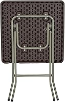 Vista 8 de Flash Furniture - Mesa plegable cuadrada de plástico de ratán marrón de 1.95 pies