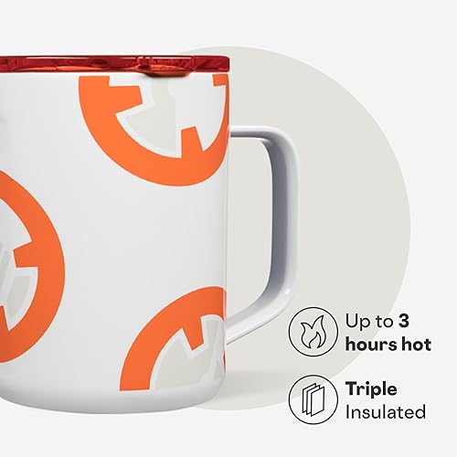 Miniatura 3 de Corkcicle Disney Princess Ariel - Taza de café con triple aislamiento con tapa, vaso de campamento de acero inoxidable con asa, caliente durante más