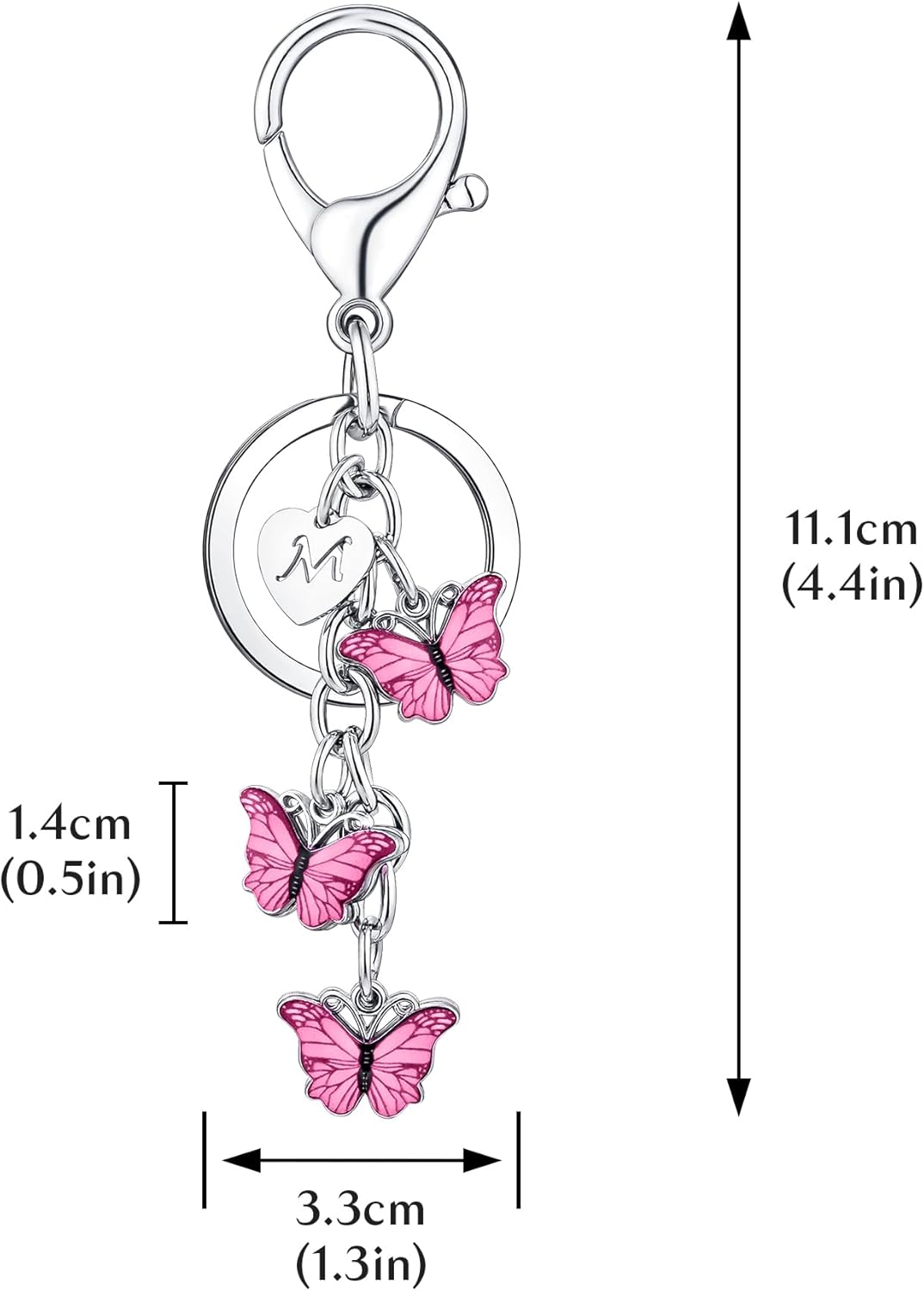 Letter Initial Keychain Butterfly Purse Charm Keyring Accessory Cute Keychain for Backpack - Image 4