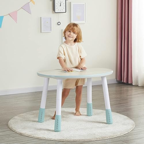 Miniatura 16 de Mesa para niños, mesa de juegos para niños de altura ajustable, mesa de arte para niños lista para grafiti. Adecuado para el hogar y jardín de