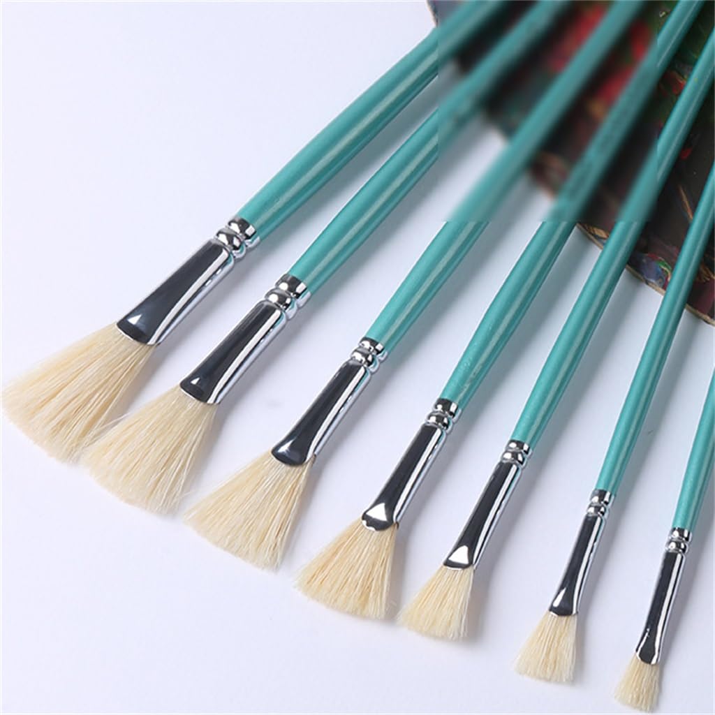 XBTGS Pennello a ventaglio per pittura ad olio ad acquerello, pennelli a coda di pesce, grigio, come mostrato, grigio come mostrato