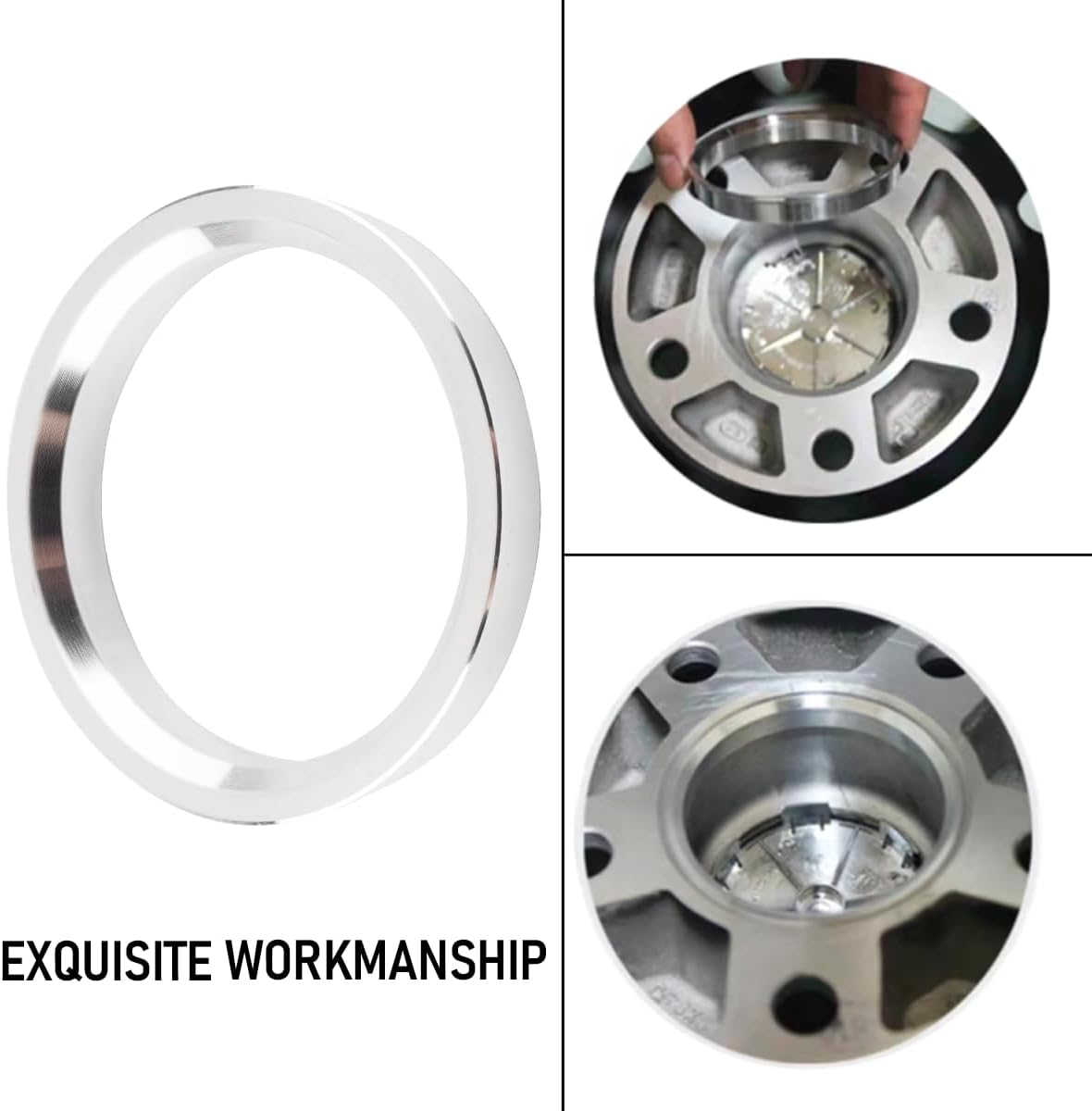 RTRHINOTUNING Hubcentric Rings (Pack of 4) - 57.1mm ID to 66.6mm OD Aluminium Alloy Wheel Hubrings 66.6 to 57.1 (Smooth Surface)