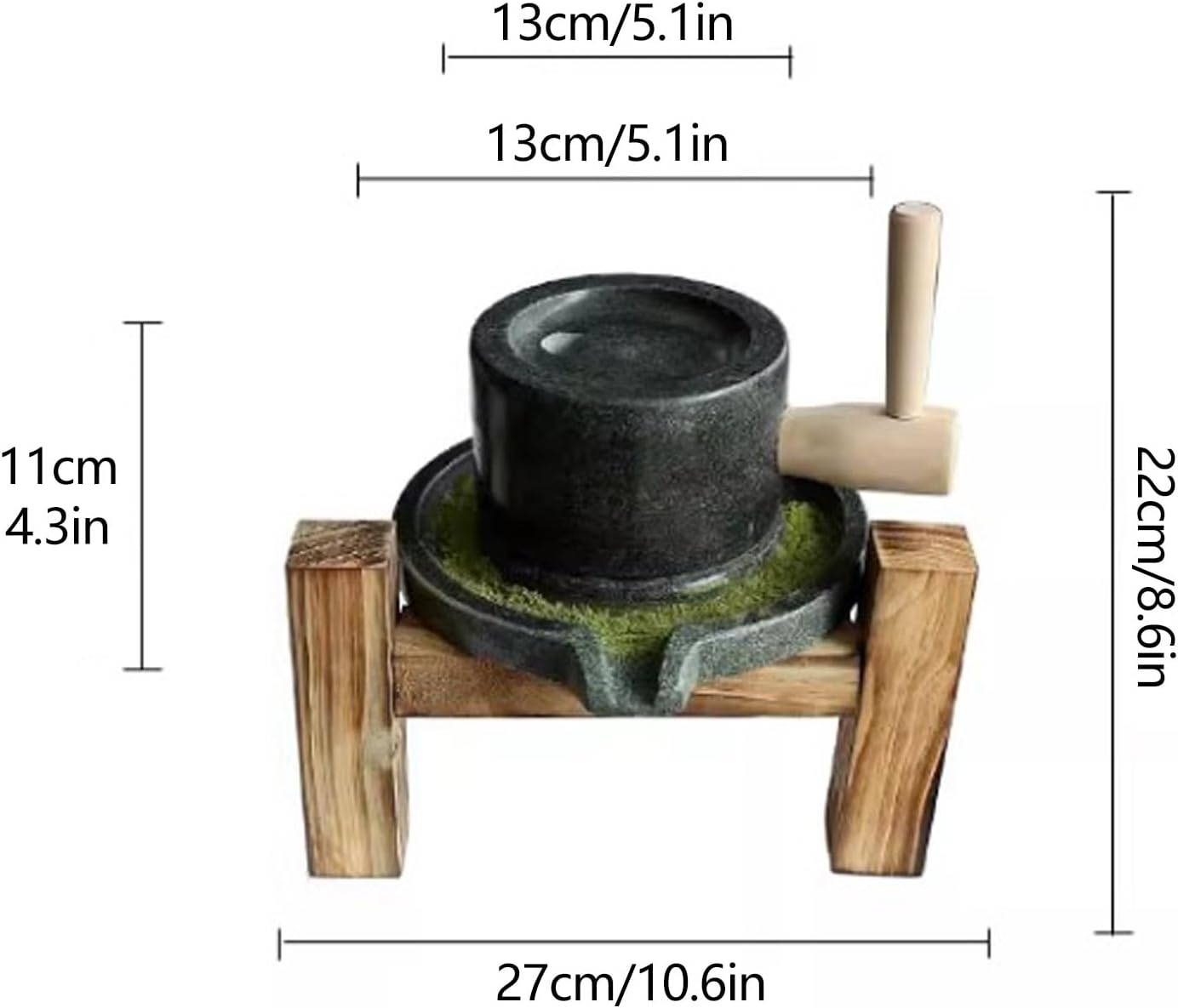 小さな抹茶パウダーグラインダー、天然ラピスラズリ手回し石臼、穀物、豆類、大麦などのウェット＆ドライ食品を粉砕するための