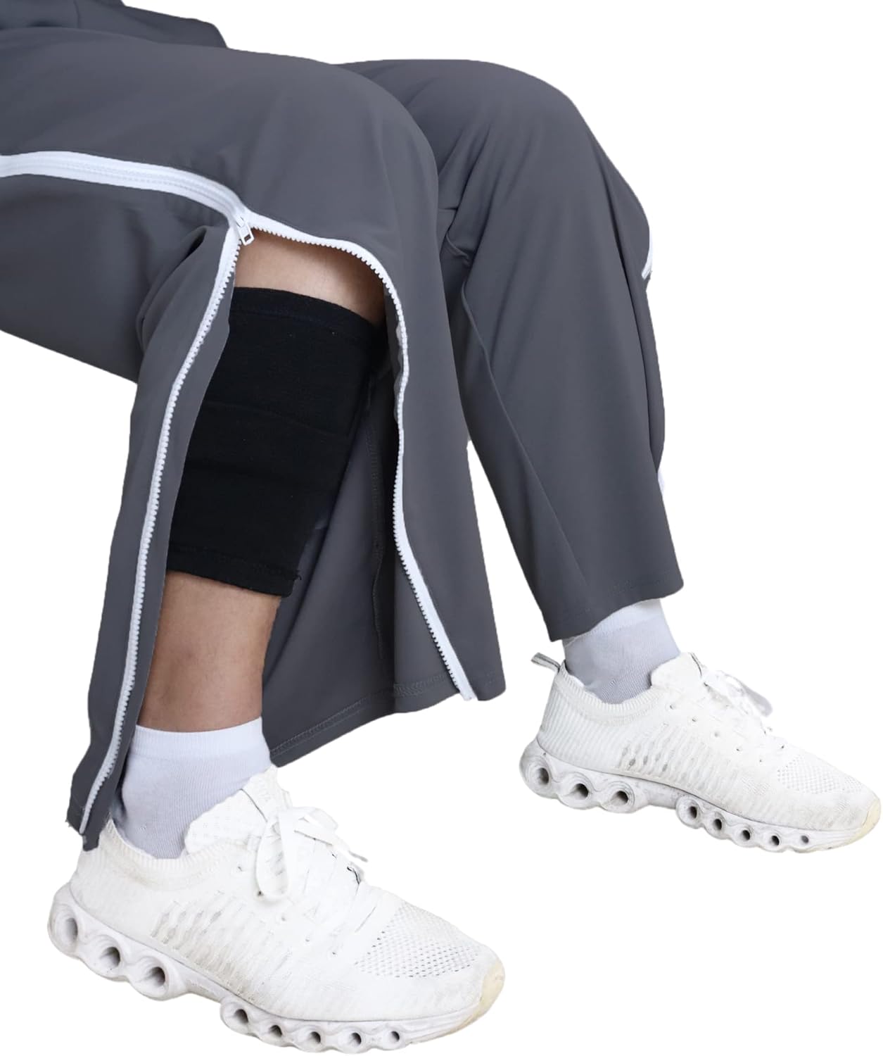 Tear Away Pants for Men Side Zipper Pants Zip Leg Sweatpants Breakaway Post Surgery Pants - Image 4