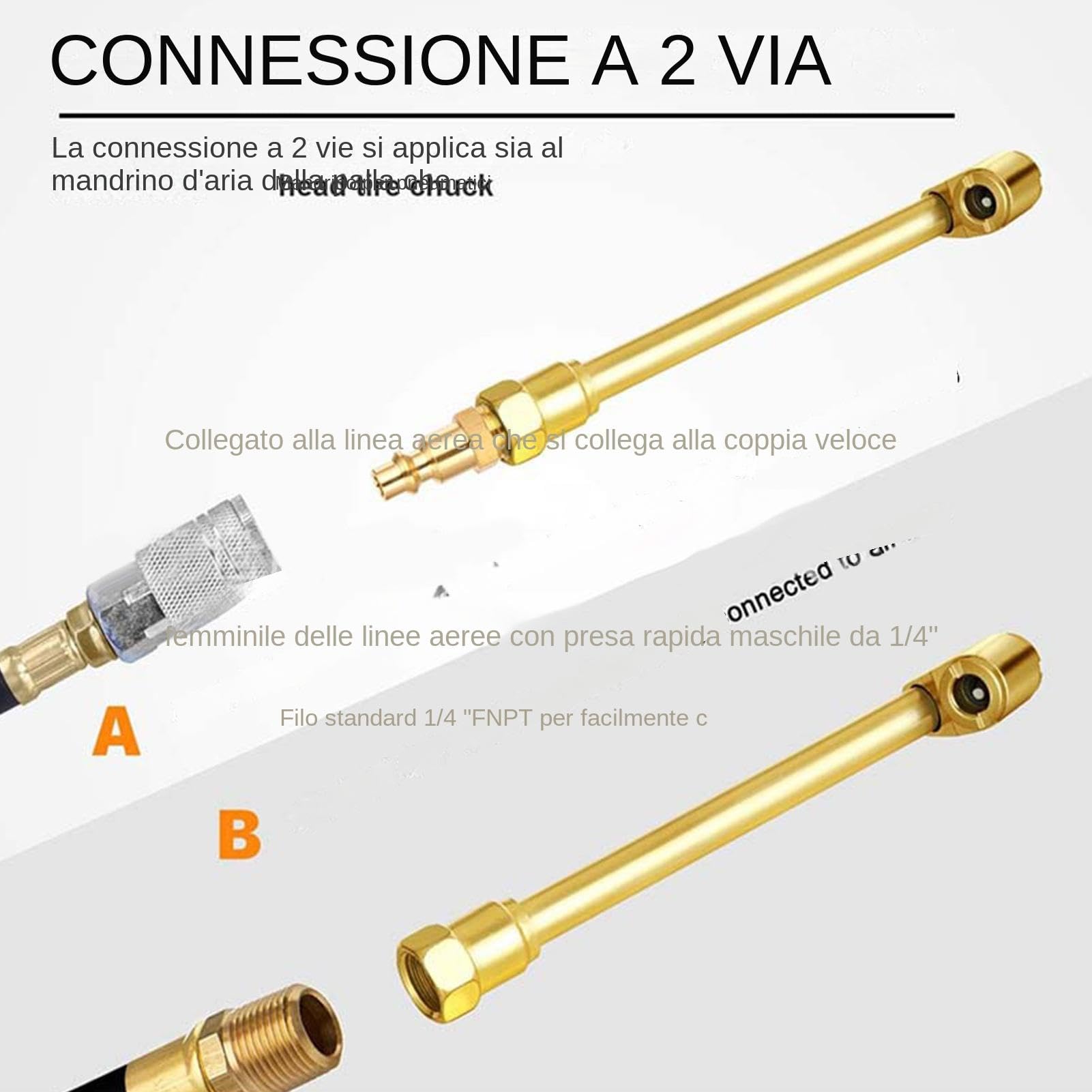 Kit Mandrini Aria LUMITECO - 2 Pezzi, Doppia Testa E Sfera