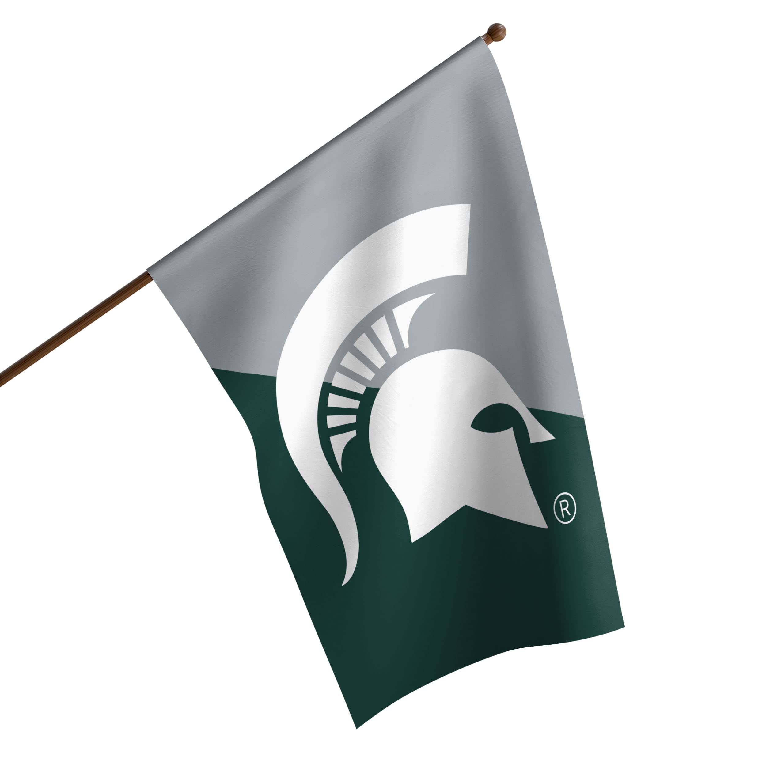 Bandera vertical de los Michigan State Spartans de doble cara para decorar tu jardín o terraza
