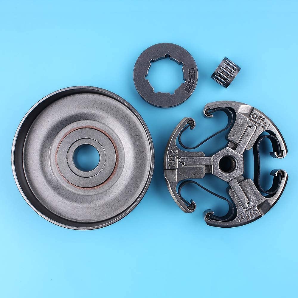 Tambor de Embrague 3/8 "-8T Rim Sprocket Juego de cojinete de Aguja Compatible con Husqvarna 61 66266268 268XP 272 272XP Piezas de Repuesto para Motosierra