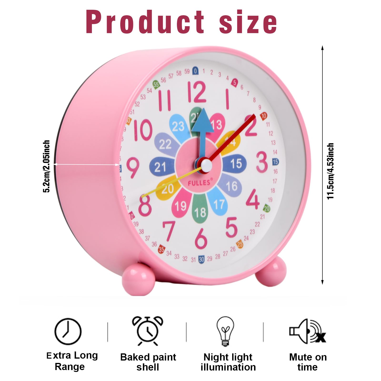 Jinlaili Sveglia Bambini Ragazzi Ragazze, Sveglia da Comodino, Analogica Bambini Sveglia Silenziosa Senza Ticchettio, Sveglia con luce notturna, Snooze, Sveglia digitale per bambini (Blu)