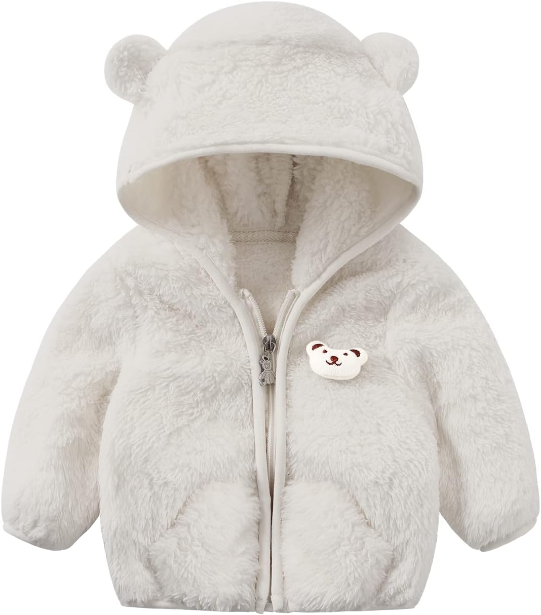 Toddler Boy Fleece Jacket Clothes Unsiex Winter Coat For Baby Girl Sweater 3T 2T, Grey, 2-3T