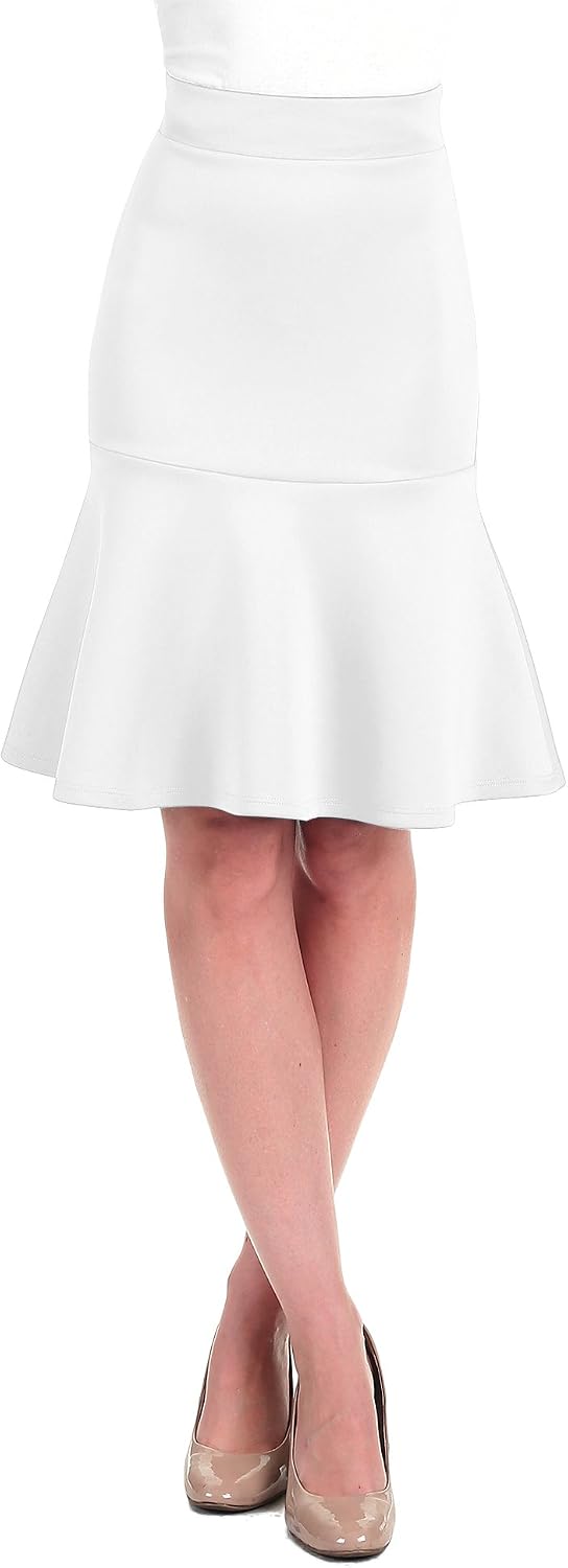 Lock and Love Women's High Waist Bodycon Mermaid Ruffle Party Fishtail Midi Skirt