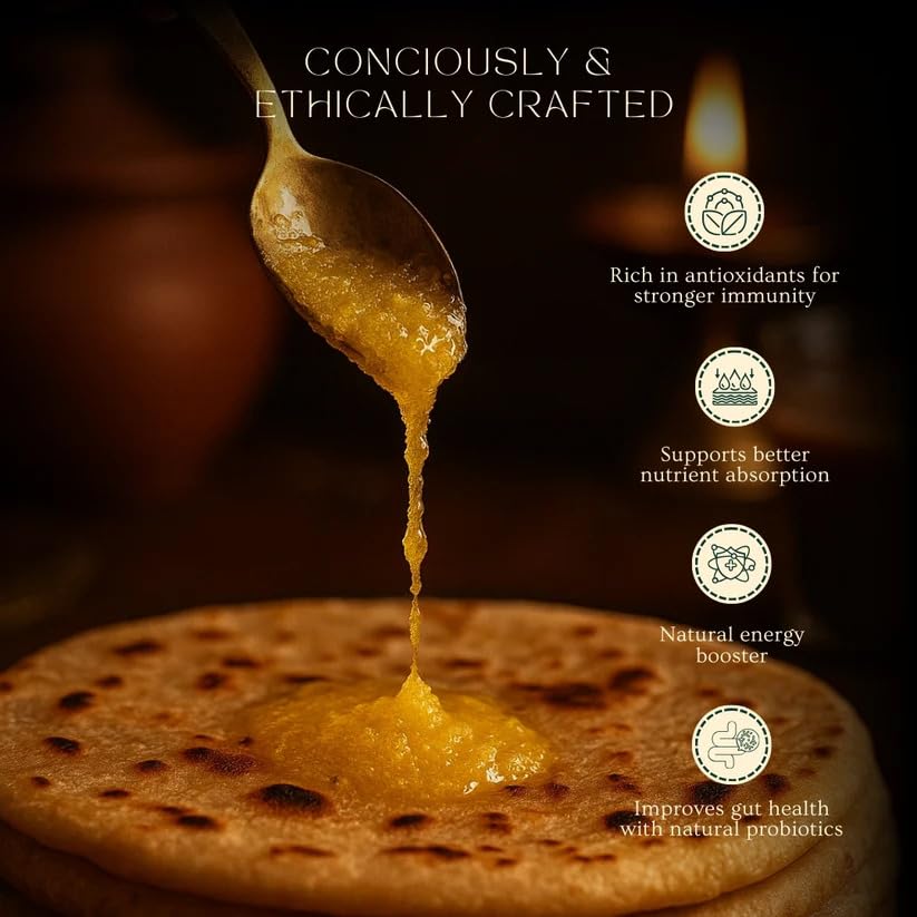 Image of Parasbaagh A2 Cow Ghee (500ml), Traditional Bilona Method A2 Cow Ghee, Grassfed, Pure & Healthy Desi Cow Ghee