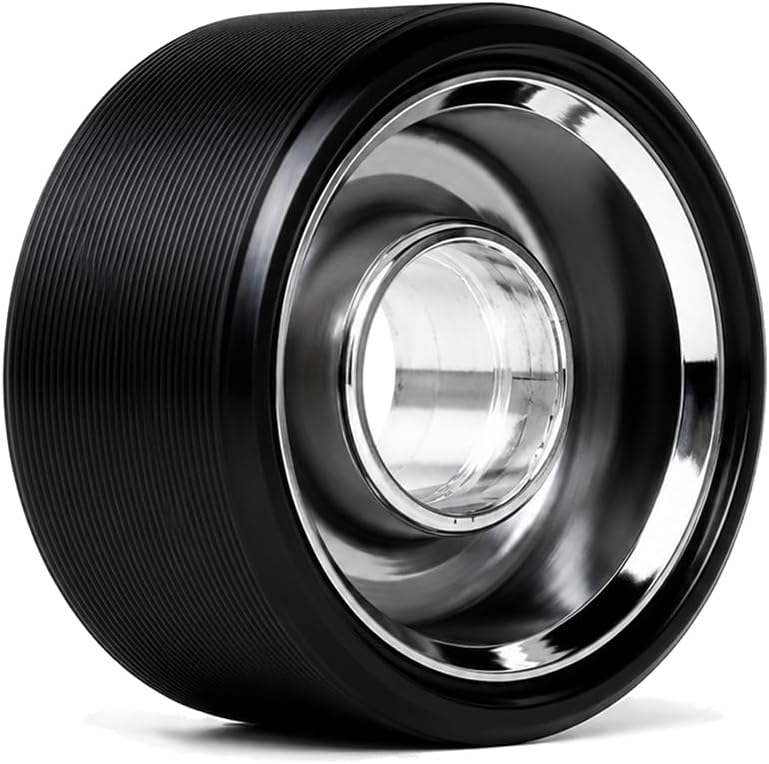 Bont Midnight Roller Skate Wheels, 101A Rhythm and Flow Indoor Skating Wheels, 59x30mm High Rebound Urethane, 6061 Aluminum Hub for Jam Dance Skating, Black