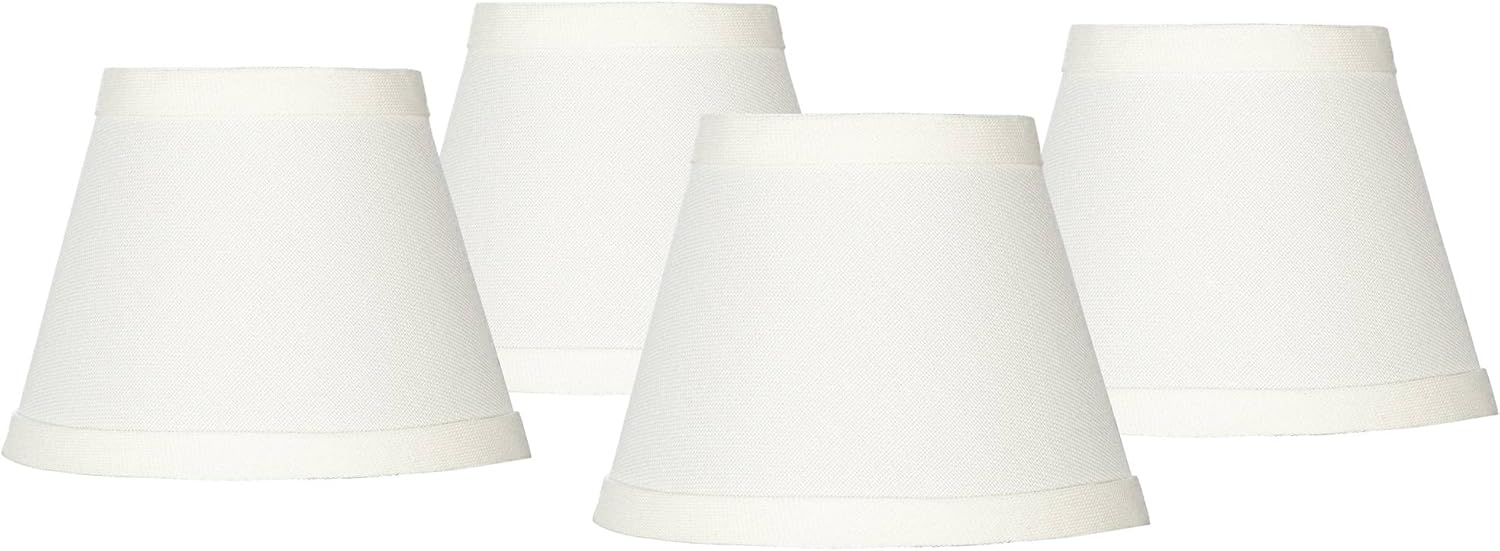 Set of 4 Empire Chandelier Lamp Shade (Pre-Assembled) s Cream Small 3" Top x 5" Bottom x 4" High Candelabra Clip-On Fitting - Springcrest
