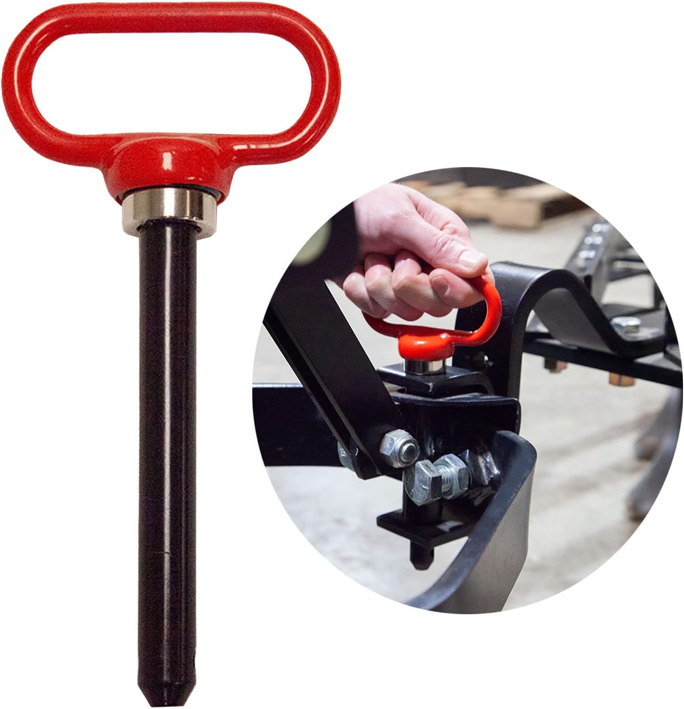 Brinly MHPK-12BH Extra-Strong Quick Connect Magnetic Hitch Pin for Tow-Behind Tractor and Riding Lawnmower Attachments and Lawn Trailers with 1/2" Diameter - Lifetime Limited Warranty