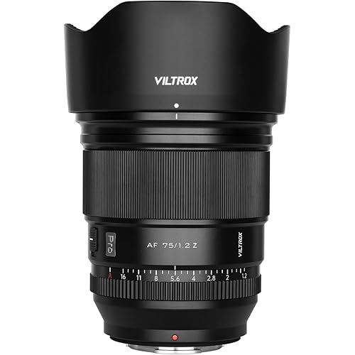 VILTROX 75mm f/1.2 F1.2 PRO Auto Focus Lens for Nikon Z-Mount Camera Ultra Wide Angle APS-C AF Lens Compatible with Nikon Z-Mount Cameras Z9 Z8 Z7 Z6 Z5 Z50 Z30 ZFC