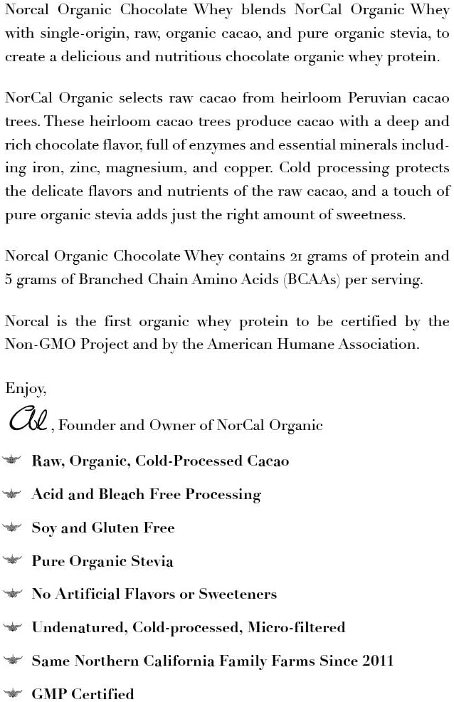 Norcal Organic - Grass Fed Whey Protein Powder (Chocolate)
