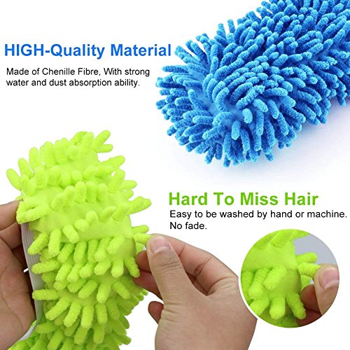 Iumé 5-Pairs Mop Slippers Shoes For Floor Cleaning , 10 Pcs Microfiber Shoes Cover Reusable Dust Mops For Women Washable , Mop Socks For Foot Dust Hair Cleaners Sweeping House Office Bathroom Kitchen #TOP2