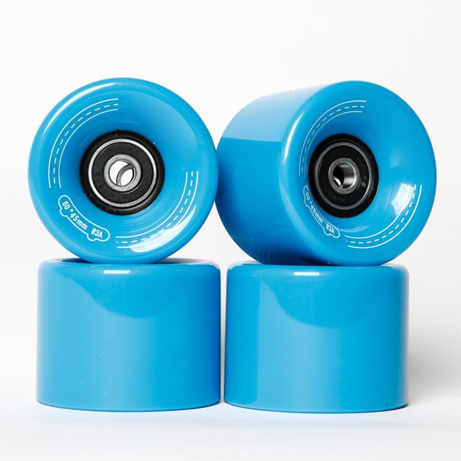 THE WHITE SHOP4PCS Skateboard Wheels 60mm 83a with Bearings and Spacers Cruiser Wheels (Size : BLUE)