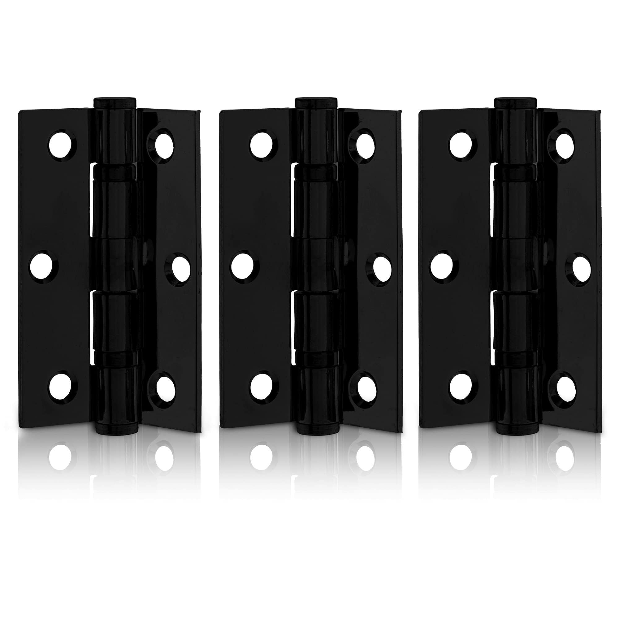 Xfort Matt Black 3 Inch (75Mm) Ball Bearing Hinges, Steel Door Hinge For Wooden Doors (1.5 Pairs)