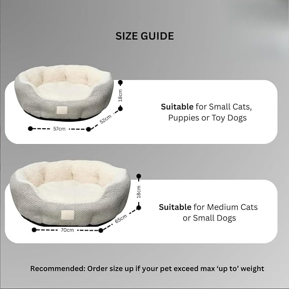 Snuggle Circle Pet Bed – Cozy Plush Dog & Cat Bed with Sherpa Lining, Non-Slip Base, Machine Washable (57×52×18/70×65×18) (Medium (57×52×18))