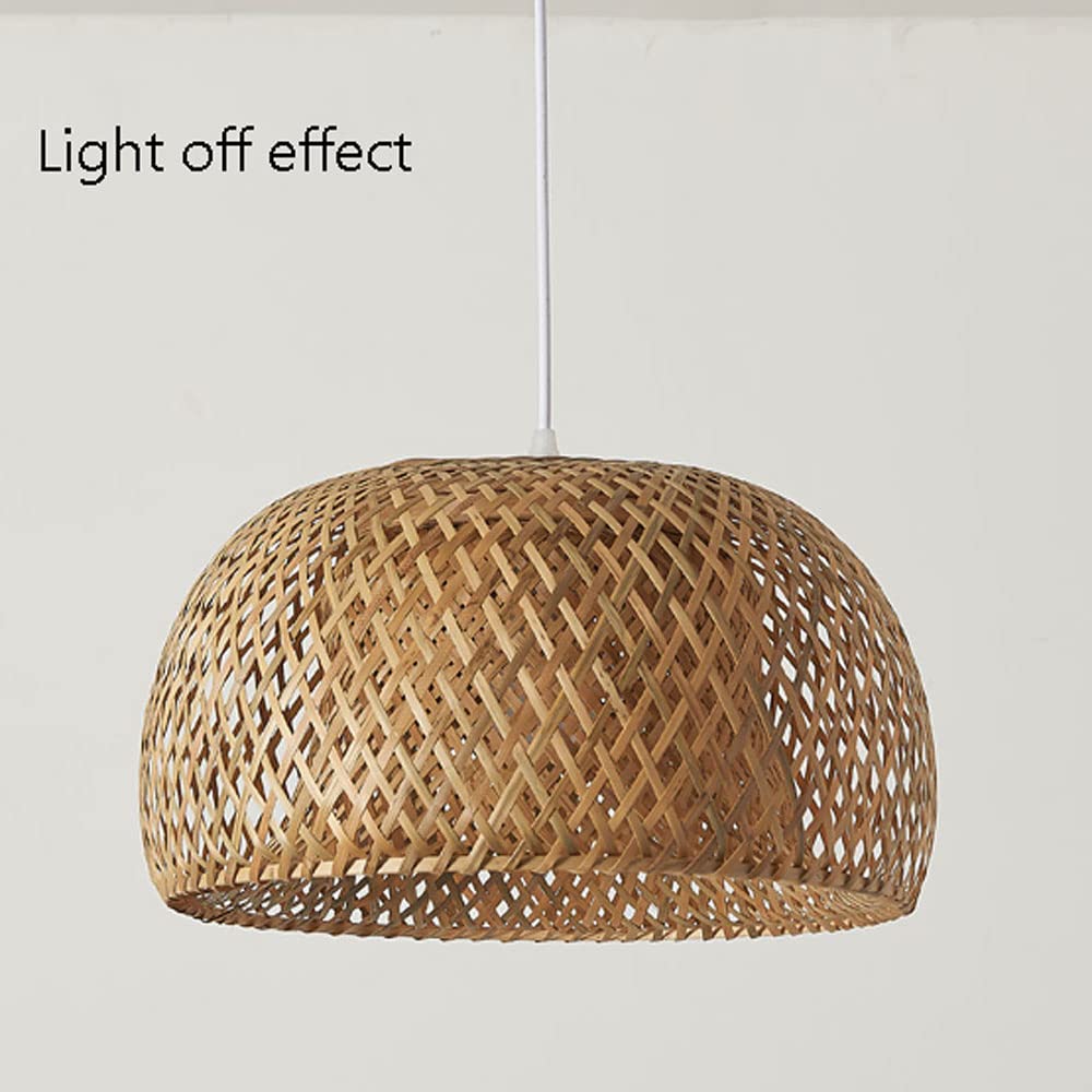 Lampada a Sospensione in Vimini Intrecciato a Forma di Nido d'uccello, Realizzata a Mano in Rattan Creativo, con Paralume in Vimini, per Isola Cucina, Soggiorno, Base E27.