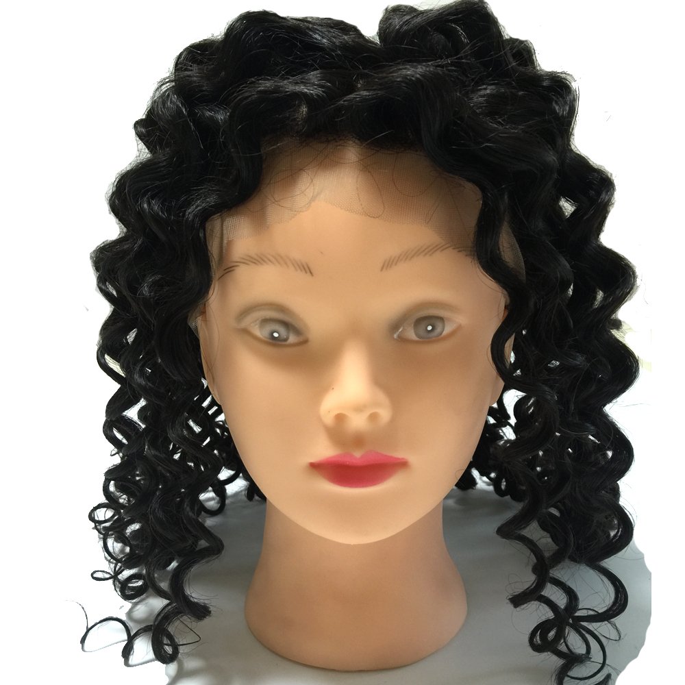 3 Bundles of Brazilian Hair Deep Wave Curly, 360 Lace Frontal with 3 Bundles (18"20"22"+16", 360 Lace Frontal With Bundles)