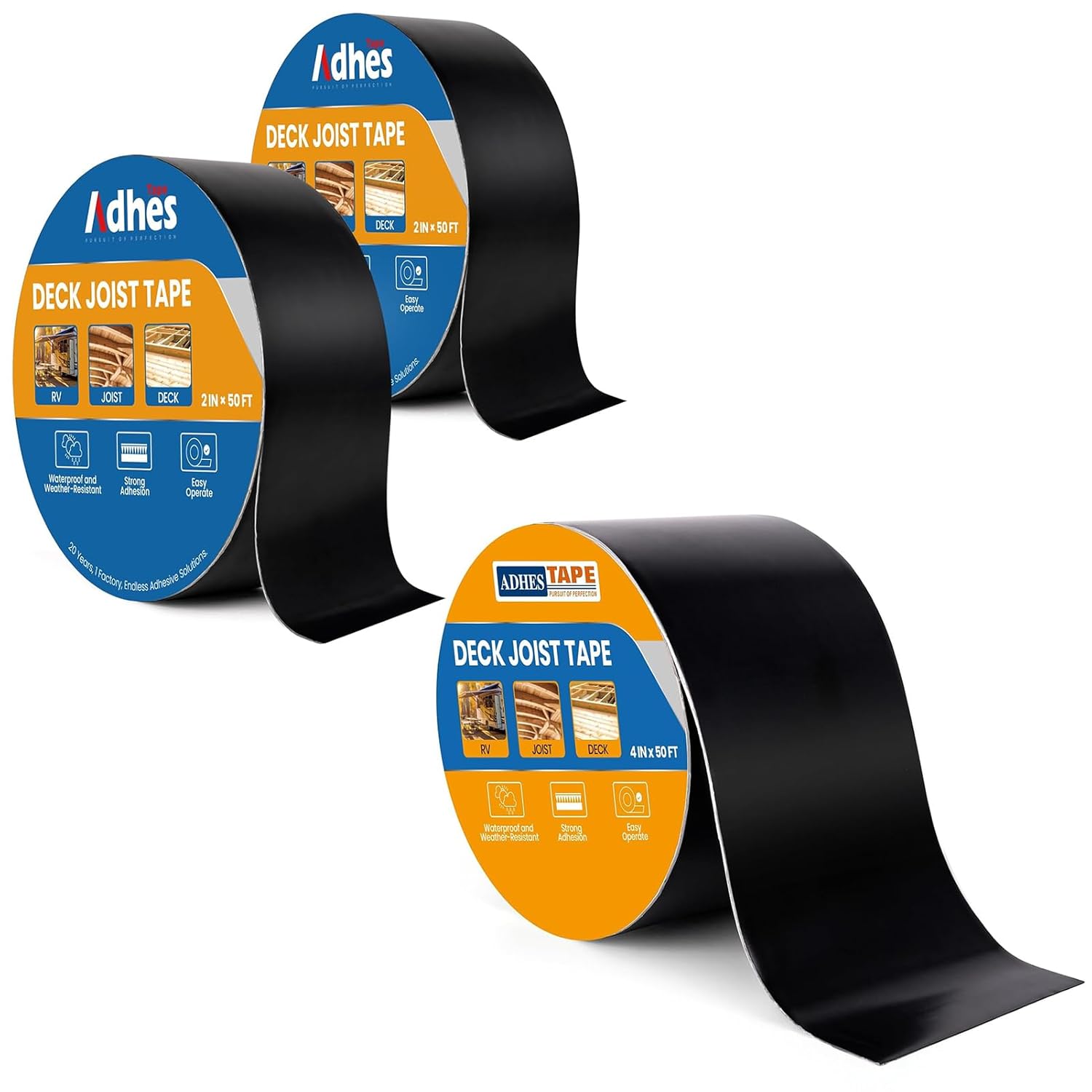 ADHES Deck Joist Tape, 4" x 50' + 2" x 50' x 2 Rolls