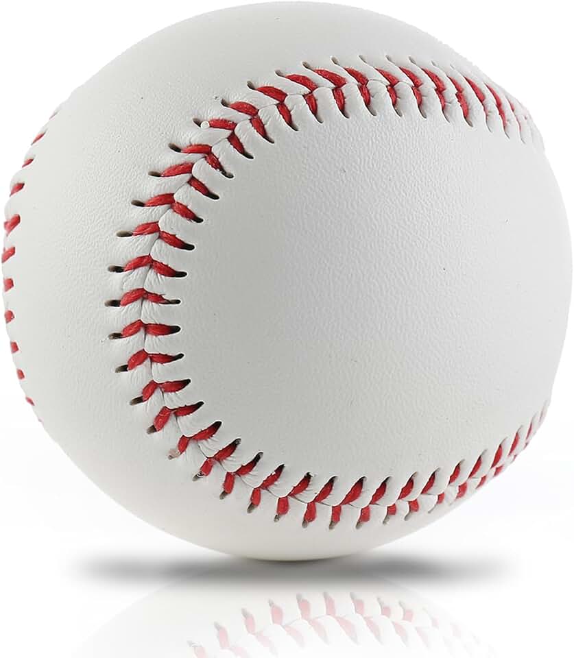 Blank Practice Baseballs for Youth and Adult, 9 Inch Solid Cork Core Unmarked Baseball Balls for League Play Training, Pitching Hitting Fielding and Autograph Gifts