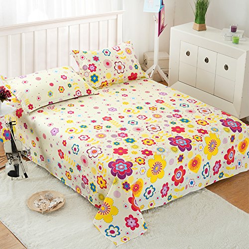 Drap en coton imprimé dessin animé 180x230cm pour lit simple
