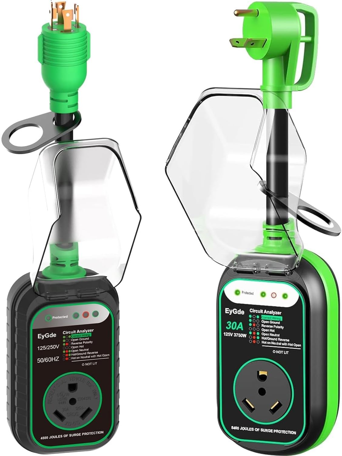 EyGde RV Surge Protector 30 Amp 4 Prong to 30 Amp RV Generator Adapter