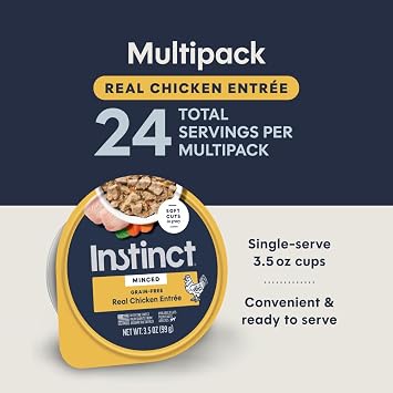Instinct Original Minced Cups, Wet Cat Food, Chicken, 3.5 oz (12 Count)