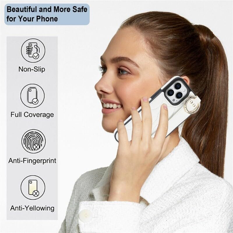 Étui iPhone 15 Pro Max orange avec support à anneau et coque silicone - 5