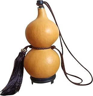 Gourd Hip Dried Gourd Water Bottle with Lid Drinks Holder Alcohol Cup Base Leakproof Waxed Natural Material Suitable for Camping Fishing Hiking Gift