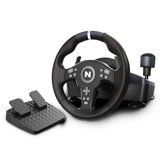 Nitho Drive Pro V200 PC Gaming Racing Wheel with Pedals and Shifter, Steering Wheel Compatible with PC, PS4, Switch 2/Switch, Xbox Series X|S and Xbox One, 270° Car Driving Simulator with Vibration