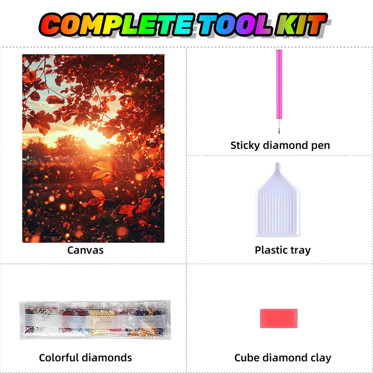 Jesienne zestawy sztuki diamentowej dla dorosłych, malarstwo diamentowe, krajobraz, kryształ, zestawy artystyczne, dla dorosłych, dzieci, DIY, 5D, kwadratowe, pełne wiercenie, klejnot, kropki, haft