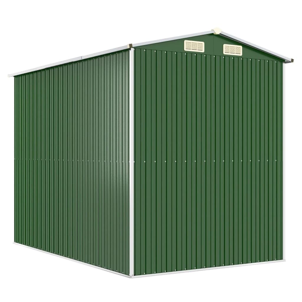 Abri de jardin en acier galvanisé Vert 192 x 274 x 223 cm Abri à outils en métal avec doubles portes coulissantes et ouvertures d'aération pour outils de jardin et accessoires de piscine