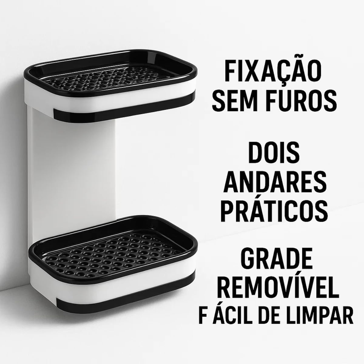 Saboneteira Dupla Camada Para Banheiro Com Suporte Parede Adesiva Sem Perfuração Minimalista Casa Buritis Saboneteira Dupla Camada Para Banheiro Com Suporte Parede Adesiva Sem Perfuração Minimalista Casa Buritis