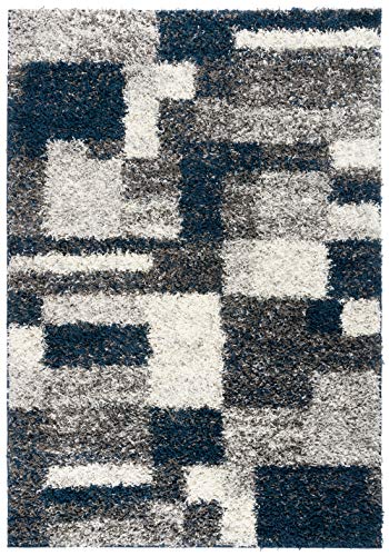Tapete moderno shag azul marino 7'10"x10' miniatura 3